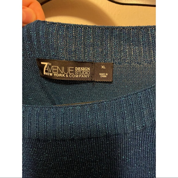 NY&C sparkle blue sweater top - Picture 2 of 2